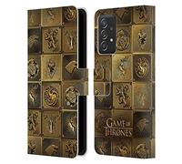 Head Case Designs Licenza Ufficiale HBO Game of Thrones all Houses Sigilli Dorati Custodia Portafoglio in Pelle Compatibile con Galaxy A52 / A52s / 5G (2021)