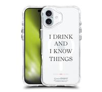 Head Case Designs Licenza Ufficiale HBO Game of Thrones I Drink And I Know Things Motti e Stemmi Custodia Antiurto [Grado Militare] Compatibile con Apple iPhone 16 Plus e con MagSafe