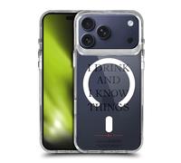 Head Case Designs Licenza Ufficiale HBO Game of Thrones I Drink And I Know Things Motti e Stemmi Custodia Antiurto [Grado Militare] Compatibile con Apple iPhone 17 PRO Max e Compatibile con MagSafe