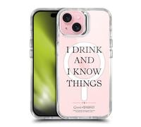 Head Case Designs Licenza Ufficiale HBO Game of Thrones I Drink And I Know Things Motti e Stemmi Custodia Antiurto [Grado Militare] Compatibile con Apple iPhone 15 e con MagSafe