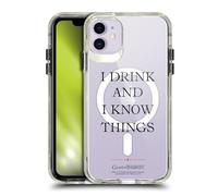 Head Case Designs Licenza Ufficiale HBO Game of Thrones I Drink And I Know Things Motti e Stemmi Custodia Antiurto [Grado Militare] Compatibile con Apple iPhone 11 e Compatibile con MagSafe