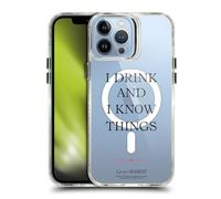 Head Case Designs Licenza Ufficiale HBO Game of Thrones I Drink And I Know Things Motti e Stemmi Custodia Antiurto [Grado Militare] Compatibile con Apple iPhone 13 PRO Max e con MagSafe