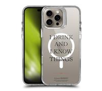 Head Case Designs Licenza Ufficiale HBO Game of Thrones I Drink And I Know Things Motti e Stemmi Custodia Antiurto [Grado Militare] Compatibile con Apple iPhone 16 PRO Max e con MagSafe