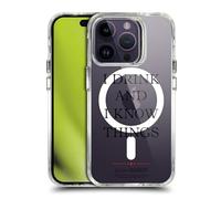 Head Case Designs Licenza Ufficiale HBO Game of Thrones I Drink And I Know Things Motti e Stemmi Custodia Antiurto [Grado Militare] Compatibile con Apple iPhone 14 PRO e con MagSafe