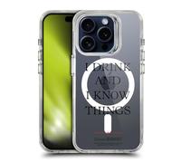 Head Case Designs Licenza Ufficiale HBO Game of Thrones I Drink And I Know Things Motti e Stemmi Custodia Antiurto [Grado Militare] Compatibile con Apple iPhone 15 PRO e con MagSafe