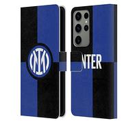 Head Case Designs Licenza Ufficiale Inter Milan Bandiera Distintivo Custodia Portafoglio in Pelle Compatibile con Samsung Galaxy S23 Ultra 5G