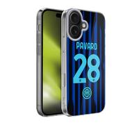 Head Case Designs Licenza Ufficiale Inter Milan Benjamin Pavard 2025/26 Giocatori Home Kit Custodia in Gel [Protezione di Grado Militare] Compatibile con Apple iPhone 17