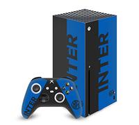 Head Case Designs Licenza Ufficiale Inter Milan Blu E Nero Logo Pieno Vinile Sticker Gaming Pelle Adesivo Compatibile con Xbox Series X Console And Controller Bundle