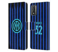 Head Case Designs Licenza Ufficiale Inter Milan Federico Dimarco 2025/26 Giocatori Home Kit Custodia Portafoglio in Pelle Compatibile con Nokia C210