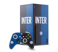 Head Case Designs Licenza Ufficiale Inter Milan Inter Milan Logo Distintivo Pacchetto Console Da Gioco Wrap E Pelle Per Controller Compatibile con Xbox Series X