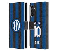 Head Case Designs Licenza Ufficiale Inter Milan Lautaro Martínez 2022/23 Giocatori Home Kit Custodia Portafoglio in Pelle Compatibile con Samsung Galaxy A13 5G (2021)