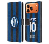 Head Case Designs Licenza Ufficiale Inter Milan Lautaro Martínez 2022/23 Giocatori Home Kit Custodia Portafoglio in Pelle Compatibile con Apple iPhone 17 Pro Max