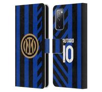 Head Case Designs Licenza Ufficiale Inter Milan Lautaro Martínez 2024/25 Giocatori Home Kit Custodia Portafoglio in Pelle Compatibile con Samsung Galaxy S20 Fe / 5G