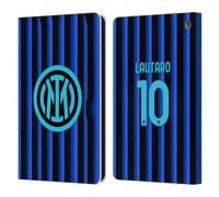 Head Case Designs Licenza Ufficiale Inter Milan Lautaro Martínez 2025/26 Giocatori Home Kit Custodia Portafoglio in Pelle Compatibile con Fire HD 8/Fire HD 8 Plus 2020