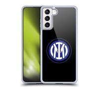 Head Case Designs Licenza Ufficiale Inter Milan Logo su Nero Distintivo Custodia Cover in Morbido Gel Compatibile con Samsung Galaxy S21+ 5G