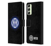 Head Case Designs Licenza Ufficiale Inter Milan Logo su Nero Distintivo Custodia Portafoglio in Pelle Compatibile con Samsung Galaxy A14 5G