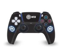 Head Case Designs Licenza Ufficiale Inter Milan Logo su Nero Distintivo Vinile Frontalino Sticker Gaming Pelle Adesivo Compatibile con Sony Playstation 5 PS5 DualSense Controller