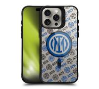 Head Case Designs Licenza Ufficiale Inter Milan Motivo con Stemma Icona Logo Black Shockproof Bumper Case [Military Grade] Compatible with Apple iPhone 15 Pro Max and Compatible with MagSafe