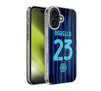 Head Case Designs Licenza Ufficiale Inter Milan Nicolò Barella 2025/26 Giocatori Home Kit Custodia in Gel [Protezione di Grado Militare] Compatibile con Apple iPhone 17