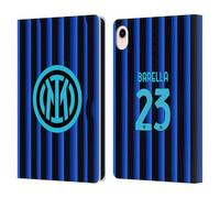 Head Case Designs Licenza Ufficiale Inter Milan Nicolò Barella 2025/26 Giocatori Home Kit Custodia Portafoglio in Pelle Compatibile con Apple iPad Mini (2021/2024)