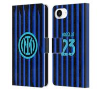 Head Case Designs Licenza Ufficiale Inter Milan Nicolò Barella 2025/26 Giocatori Home Kit Custodia Portafoglio in Pelle Compatibile con Apple iPhone 16e / iPhone 17e