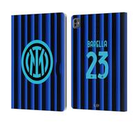 Head Case Designs Licenza Ufficiale Inter Milan Nicolò Barella 2025/26 Giocatori Home Kit Custodia Portafoglio in Pelle Compatibile con Apple iPad PRO 13 M4 2024