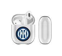 Head Case Designs Licenza Ufficiale Inter Milan Semplice Logos Trasparente Dura Cristallina Compatibile con Apple AirPods 1 1st Gen / 2 2nd Gen Charging Case