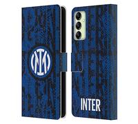 Head Case Designs Licenza Ufficiale Inter Milan Serpente Marchio di Parola Modelli Custodia Portafoglio in Pelle Compatibile con Samsung Galaxy A14 5G