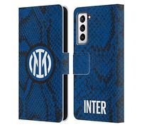 Head Case Designs Licenza Ufficiale Inter Milan Serpente Modelli Custodia Cover in Pelle a Portafoglio Compatibile con Samsung Galaxy S21 5G