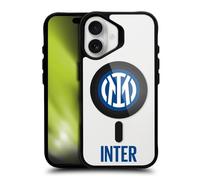 Head Case Designs Licenza Ufficiale Inter Milan Stemma Inter Icona Logo Black Shockproof Bumper Case [Military Grade Protection] Compatible with Apple iPhone 16 and Compatible with MagSafe