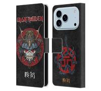 Head Case Designs Licenza Ufficiale Iron Maiden Samurai Eddie Vita Serpente Senjutsu Custodia Portafoglio in Pelle Compatibile con Apple iPhone 17 PRO