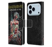 Head Case Designs Licenza Ufficiale Iron Maiden Somewhere Copertine Album Custodia Portafoglio in Pelle Compatibile con Apple iPhone 17 PRO
