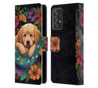 Head Case Designs Licenza Ufficiale JK Stewart Golden Retriever su Amaca Grafica Custodia Portafoglio in Pelle Compatibile con Samsung Galaxy A53 5G (2022)