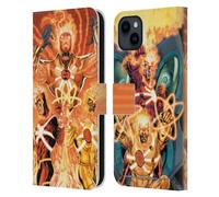Head Case Designs Licenza Ufficiale Justice League DC Comics Firestorm Altri Membri Arte Fumetto Custodia Portafoglio in Pelle Compatibile con Apple iPhone 15 Plus