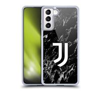Head Case Designs Licenza Ufficiale Juventus Football Club Nero Marmoreo Custodia Cover in Morbido Gel Compatibile con Samsung Galaxy S21+ 5G