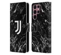 Head Case Designs Licenza Ufficiale Juventus Football Club Nero Marmoreo Custodia Cover in Pelle a Portagoglio Compatibile con Samsung Galaxy S22 Ultra 5G