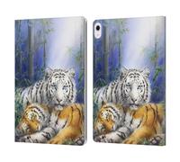 Head Case Designs Licenza Ufficiale Kayomi Harai Coppia di Tigri Asiatiche Animali E Fantasia Custodia Portafoglio in Pelle Compatibile con Apple iPad Air 13 2024/2025