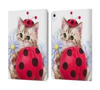 Head Case Designs Licenza Ufficiale Kayomi Harai Gattino Cat Lady Bug Animali E Fantasia Custodia Portafoglio in Pelle Compatibile con Apple iPad Air 13 2024/2025