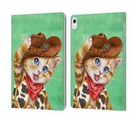 Head Case Designs Licenza Ufficiale Kayomi Harai Gattino da Cowboy Animali E Fantasia Custodia Portafoglio in Pelle Compatibile con Apple iPad Air 13 2024/2025