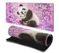 Head Case Designs Licenza Ufficiale Kayomi Harai Mamma Panda e Cucciolo Arte Grafica 23.62 x 11.81 x 0.12 Inches (600 x 300 mm) - L Tappetino per Mouse E Scrivania da Ufficio per Giochi Tastiera PC