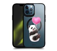 Head Case Designs Licenza Ufficiale Kayomi Harai Palloncino Panda Animali Black Shockproof Bumper Case [Military Grade Protection] Compatible with Apple iPhone 12 Pro Max and Compatible with MagSafe