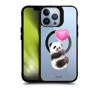 Head Case Designs Licenza Ufficiale Kayomi Harai Palloncino Panda Animali Black Shockproof Bumper Case [Military Grade Protection] Compatible with Apple iPhone 13 Pro Max and Compatible with MagSafe