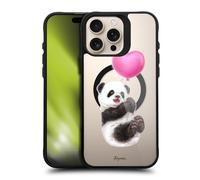 Head Case Designs Licenza Ufficiale Kayomi Harai Palloncino Panda Animali Black Shockproof Bumper Case [Military Grade Protection] Compatible with Apple iPhone 16 Pro Max and Compatible with MagSafe