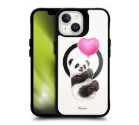 Head Case Designs Licenza Ufficiale Kayomi Harai Palloncino Panda Animali Black Shockproof Bumper Case [Military Grade Protection] Compatible with Apple iPhone 14 and Compatible with MagSafe