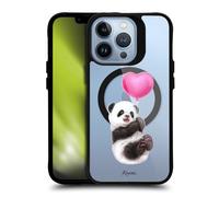 Head Case Designs Licenza Ufficiale Kayomi Harai Palloncino Panda Animali Black Shockproof Bumper Case [Military Grade Protection] Compatible with Apple iPhone 13 Pro and Compatible with MagSafe
