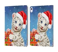 Head Case Designs Licenza Ufficiale Kayomi Harai Regalo di Natale con Tigre Bianca Animali E Fantasia Custodia Portafoglio in Pelle Compatibile con Apple iPad Air 13 2024/2025