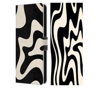 Head Case Designs Licenza Ufficiale Kierkegaard Design Studio Crema alla Mandorla Nera Swirl Motivi Astratti retrò Custodia Portafoglio in Pelle Compatibile con Samsung Galaxy S25 Fe