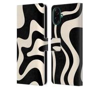 Head Case Designs Licenza Ufficiale Kierkegaard Design Studio Crema alla Mandorla Nera Swirl Motivi Astratti retrò Custodia Portafoglio in Pelle Compatibile con Samsung Galaxy A07