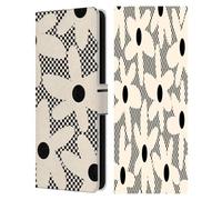 Head Case Designs Licenza Ufficiale Kierkegaard Design Studio Daisy Black Cream Dots Check Motivi Astratti retrò Custodia Portafoglio in Pelle Compatibile con Samsung Galaxy S25 Fe