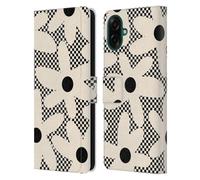 Head Case Designs Licenza Ufficiale Kierkegaard Design Studio Daisy Black Cream Dots Check Motivi Astratti retrò Custodia Portafoglio in Pelle Compatibile con Samsung Galaxy A07